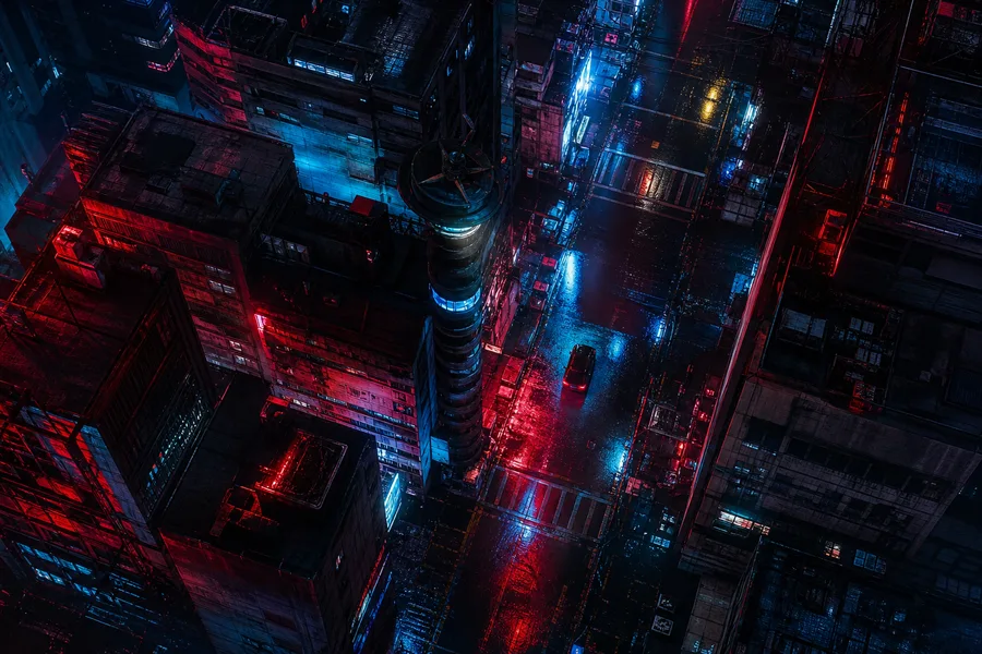 Rainy Neon Alley With Reflections Cyberpunk Wallpaper 4 4K 4