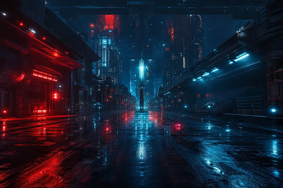 Rainy Neon Alley With Reflections Cyberpunk Wallpaper 4 4K 6