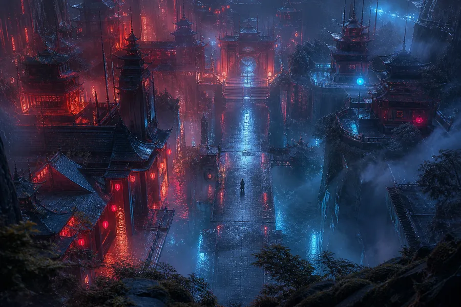 Rainy Neon Alley With Reflections Fantasy Wallpaper 4 4K 2
