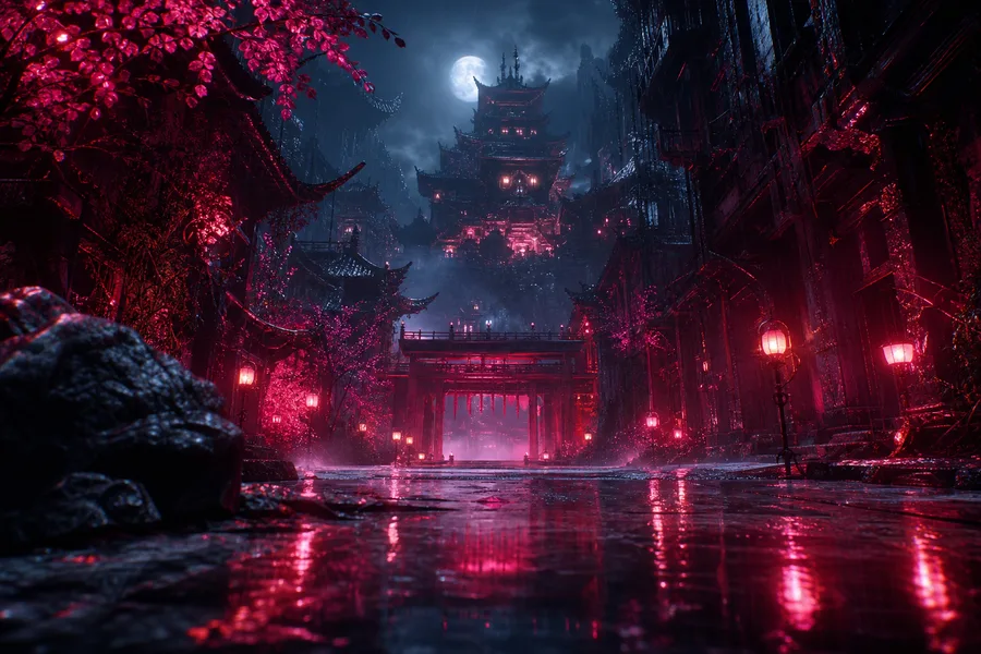 Rainy Neon Alley With Reflections Fantasy Wallpaper 4 4K 4