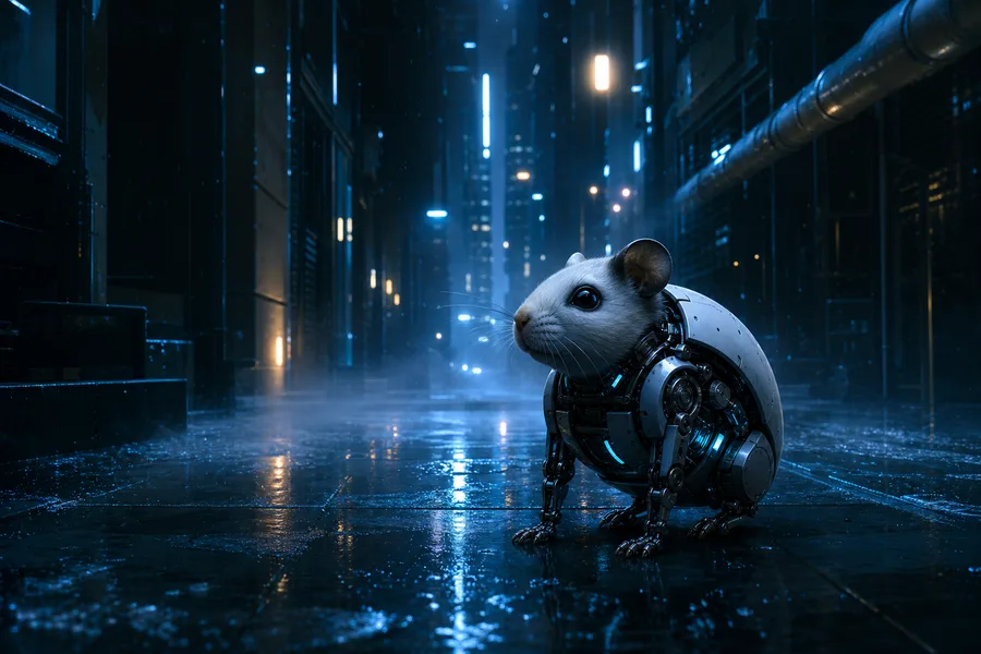 Rainy Neon Alley With Reflections Hamster-Robotics Wallpaper  4 4K