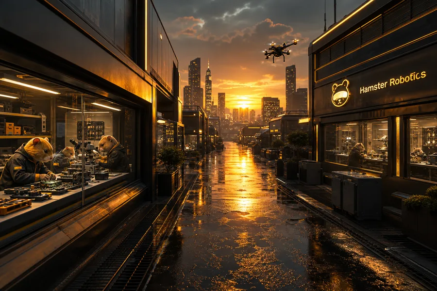 Rainy Neon Alley With Reflections Hamster-Robotics Wallpaper 4 4K 2