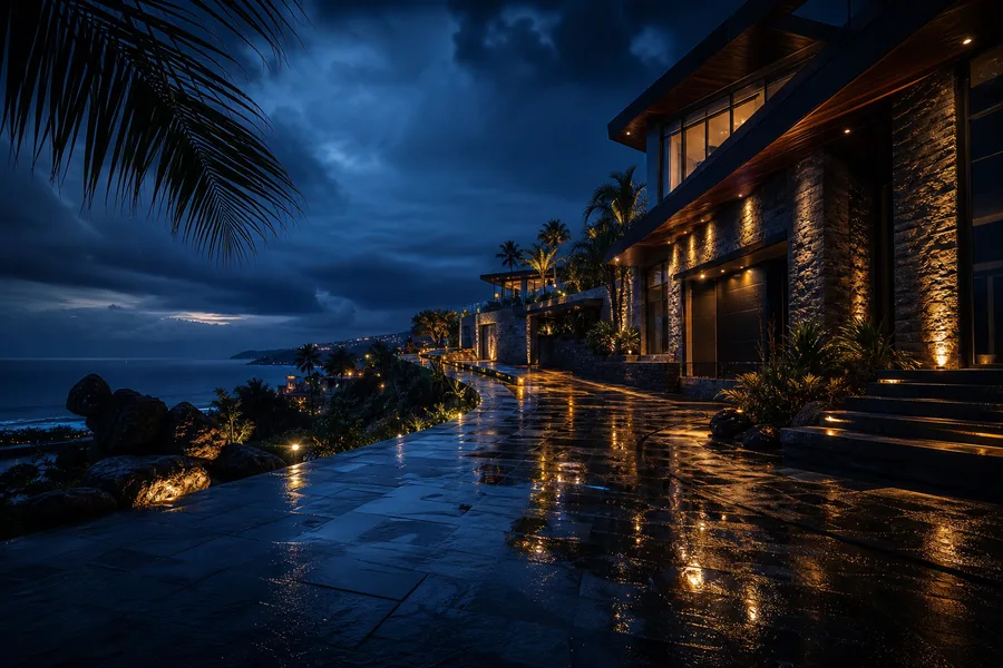 Rainy Neon Alley With Reflections Luxury-Villas Wallpaper  4 4K