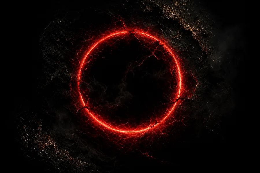 Red Neon Circle On Pure Black Amoled Wallpaper  7 4K