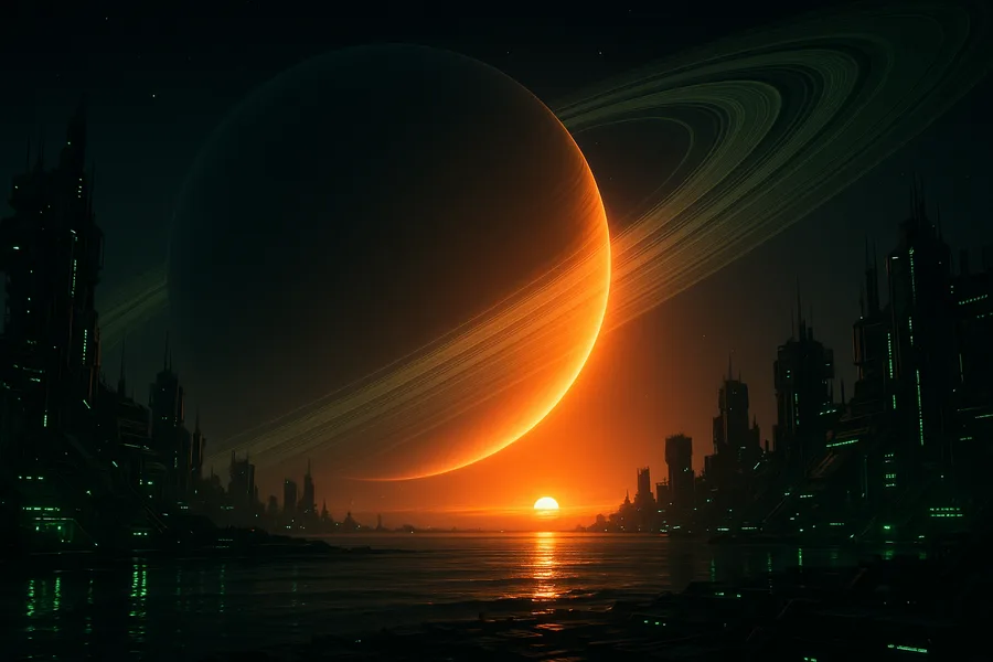 Ringed Exoplanet Sunrise Space Wallpaper 10 4K