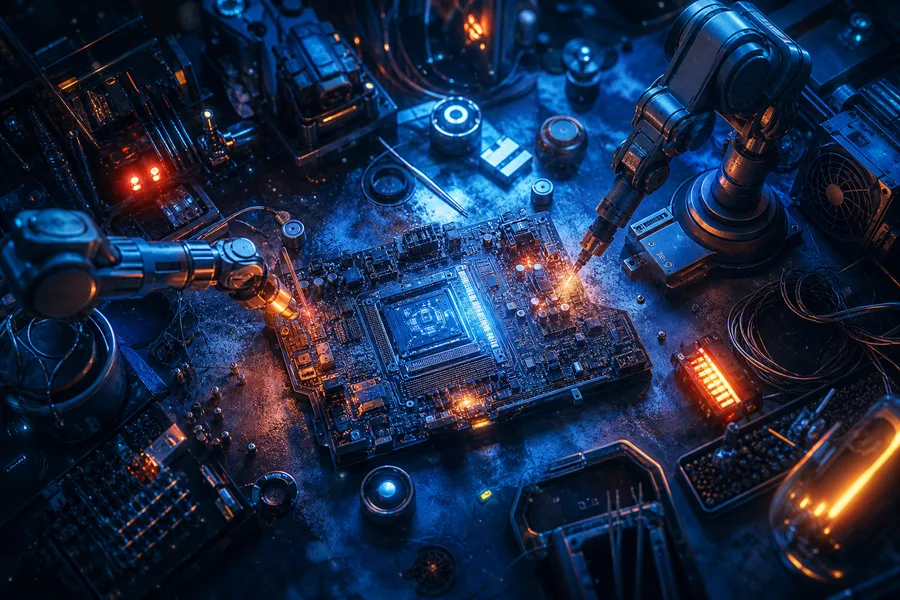 Robotics Workbench With Soldering Tools Electronics Wallpaper  4 4K