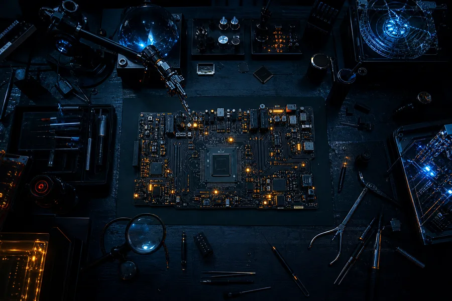 Robotics Workbench With Soldering Tools Electronics Wallpaper  4 4K