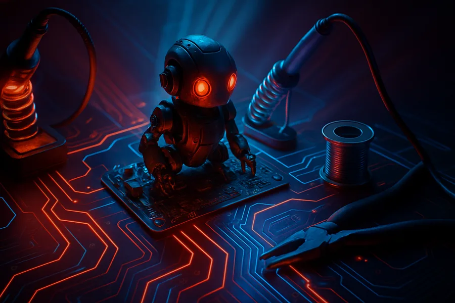 Robotics Workbench With Soldering Tools Electronics Wallpaper 4 4K 4