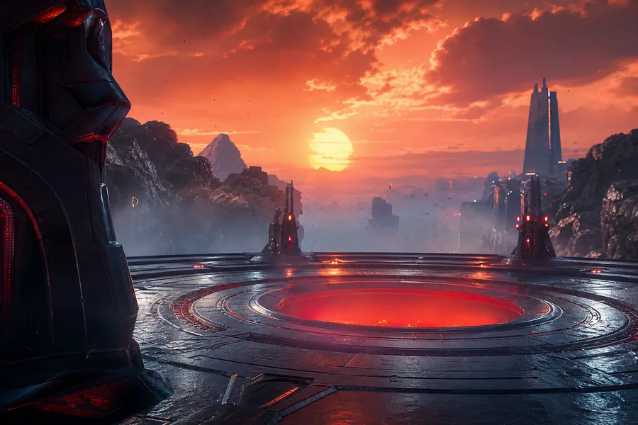 Sci Fi Battle Arena With Neon Lights Gaming Wallpaper 3 4K 11