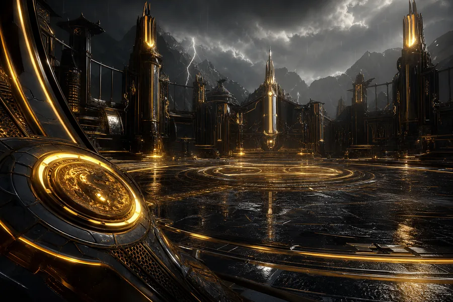 Sci Fi Battle Arena With Neon Lights Gaming Wallpaper 3 4K 4