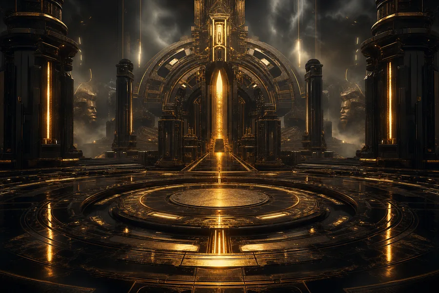 Sci Fi Battle Arena With Neon Lights Gaming Wallpaper 3 4K 7