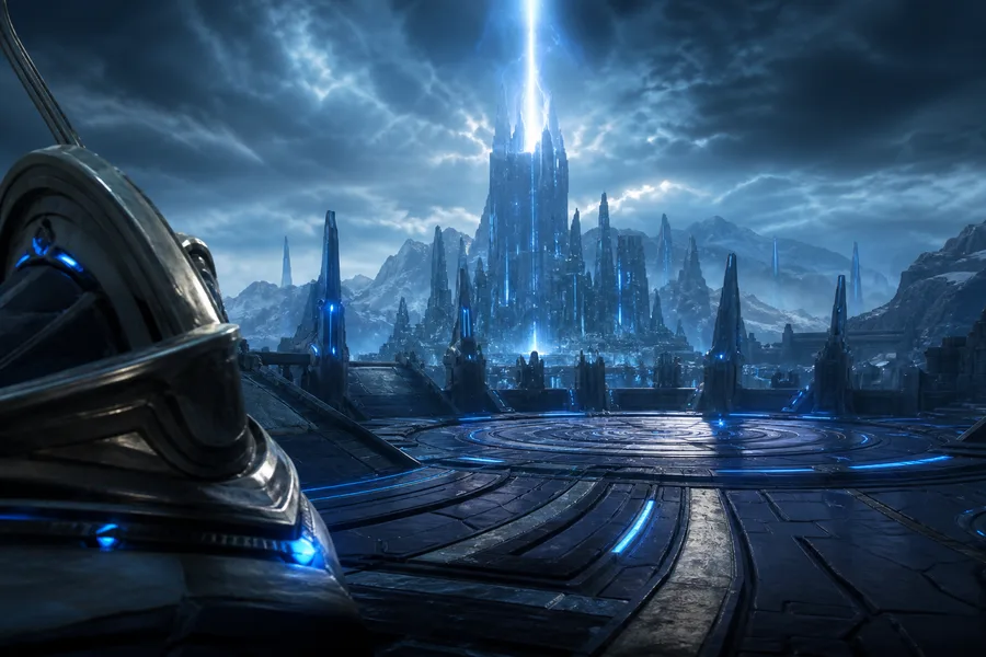 Sci Fi Battle Arena With Neon Lights Gaming Wallpaper 3 4K 9