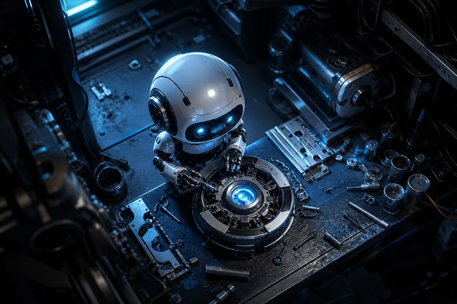 Small Cute Robot In Workshop Robots Wallpaper 3 4K 10