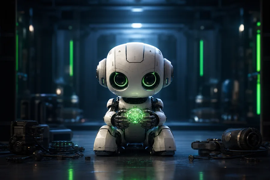 Small Cute Robot In Workshop Robots Wallpaper 3 4K 16