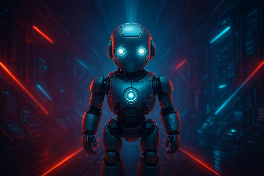 Small Cute Robot In Workshop Robots Wallpaper 3 4K 2