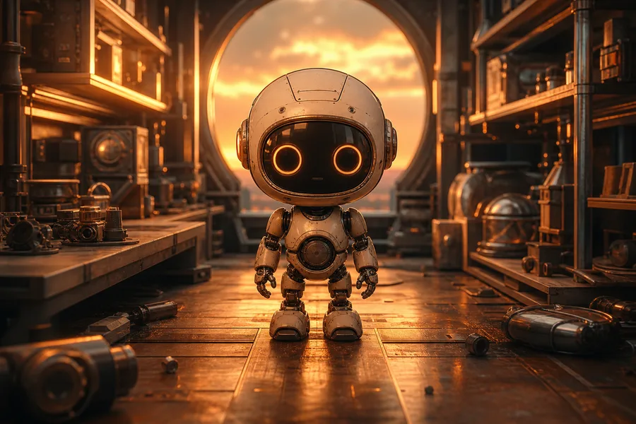 Small Cute Robot In Workshop Robots Wallpaper 3 4K 8
