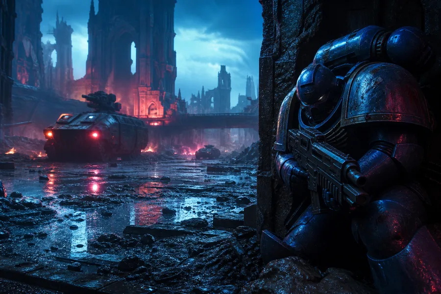 Space Marine Inspired Sci Fi Battlefield Without Logos Gaming Wallpaper 19 4K 7