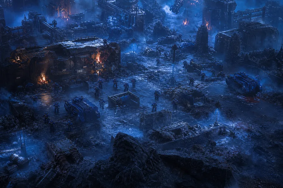 Space Marine Inspired Sci Fi Battlefield Without Logos Gaming Wallpaper 9 4K 12