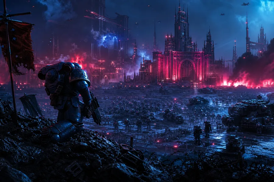 Space Marine Inspired Sci Fi Battlefield Without Logos Gaming Wallpaper 9 4K 14