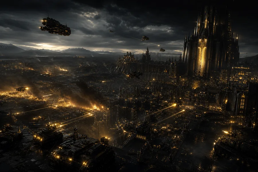 Space Marine Inspired Sci Fi Battlefield Without Logos Gaming Wallpaper 9 4K 3