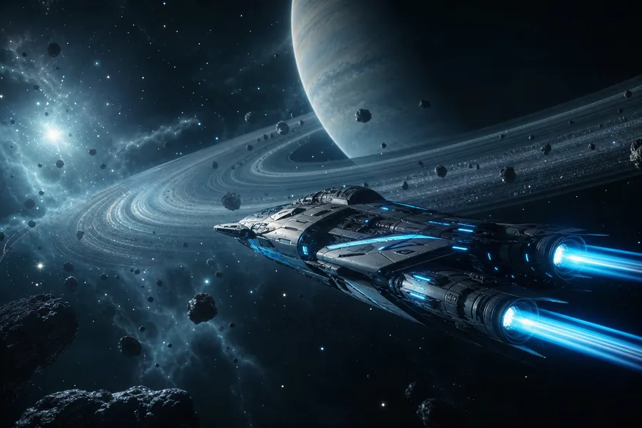 Spaceship Near Saturn Rings Space Wallpaper 6 4K 4
