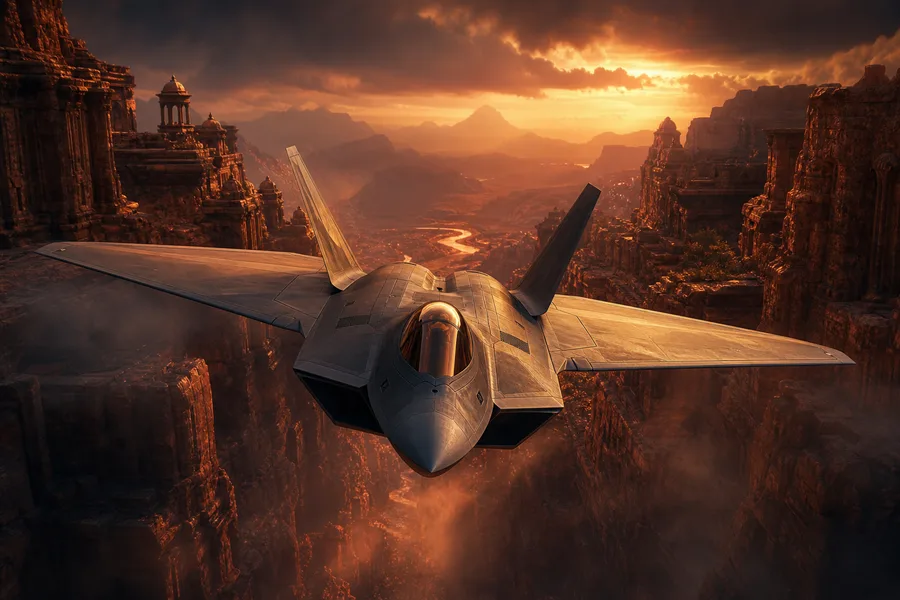 Stealth Jet Flying Through Canyon Airplanes Wallpaper 7 4K 2