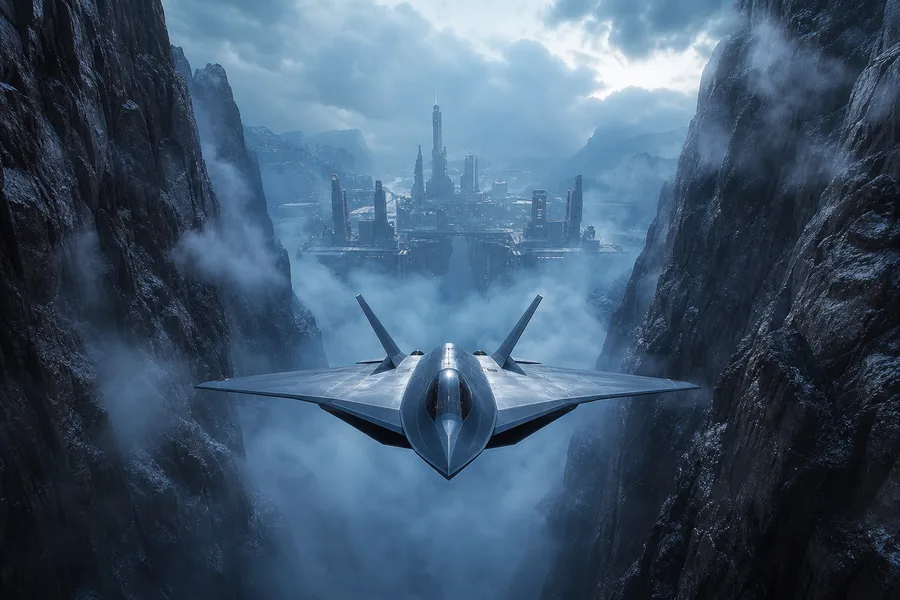Stealth Jet Flying Through Canyon Airplanes Wallpaper 7 4K 5