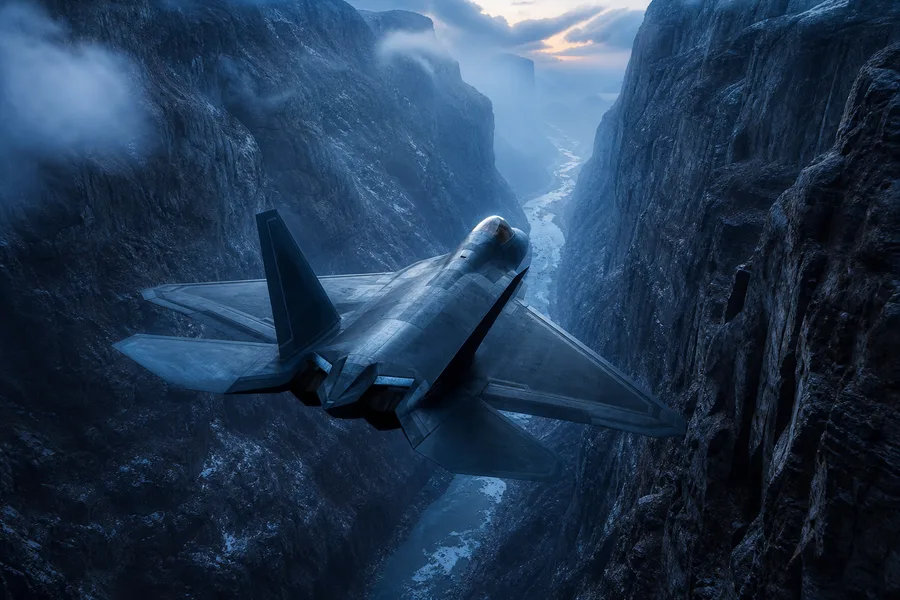 Stealth Jet Flying Through Canyon Airplanes Wallpaper 7 4K 7