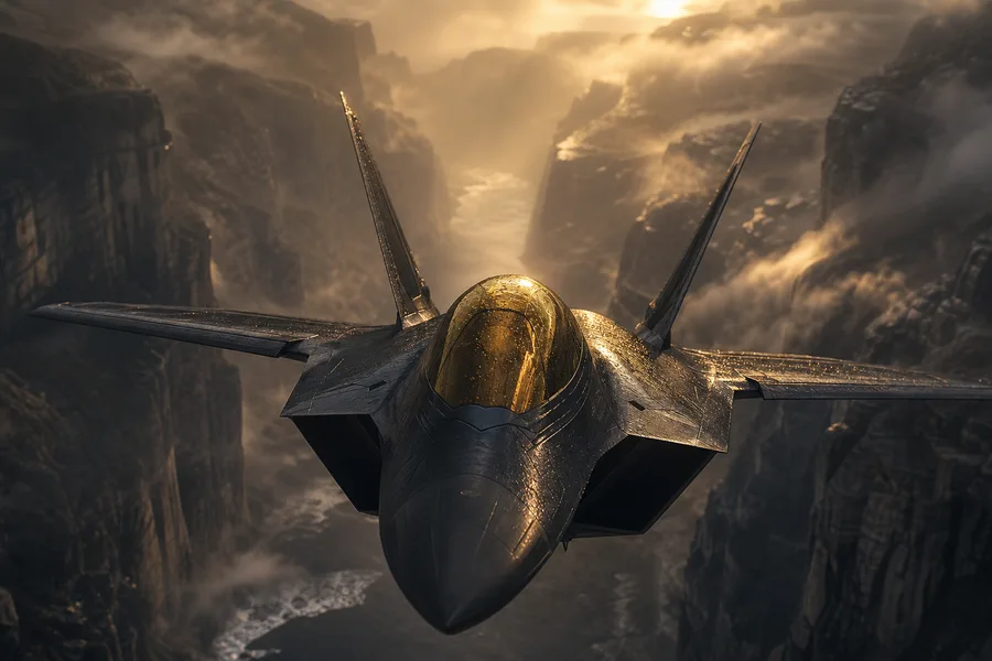 Stealth Jet Flying Through Canyon Airplanes Wallpaper  7 4K