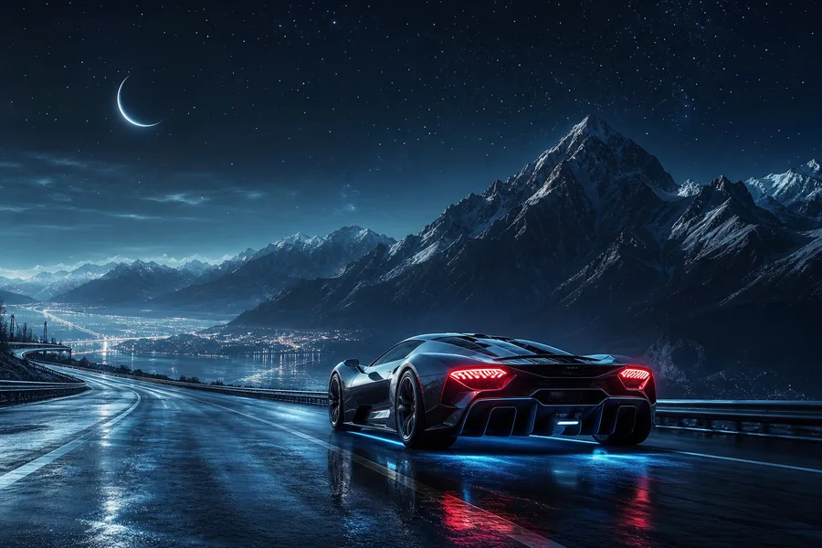 Supercar Desert Highway Cinematic Cars Wallpaper  8 4K
