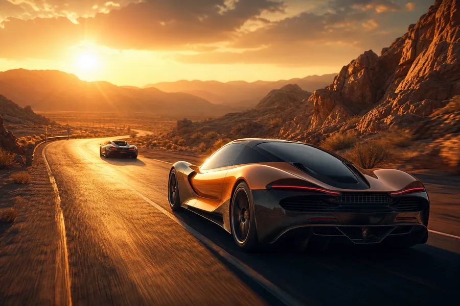 Supercar Desert Highway Cinematic Cars Wallpaper 8 4K 7