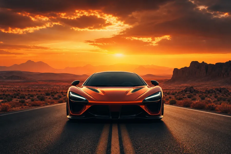Supercar Desert Highway Cinematic Cars Wallpaper 8 4K 9