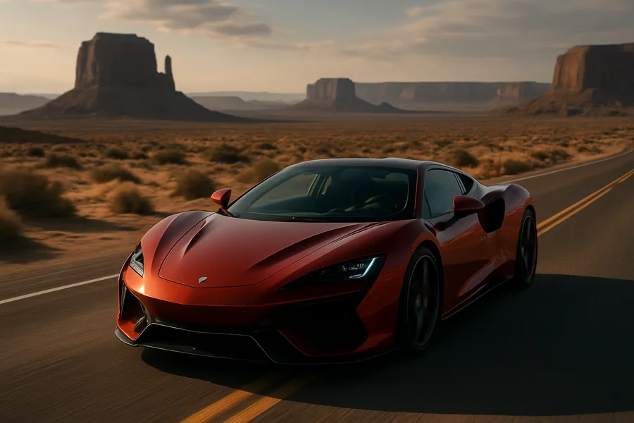Supercar Desert Highway Cinematic Cars Wallpaper 8 4K