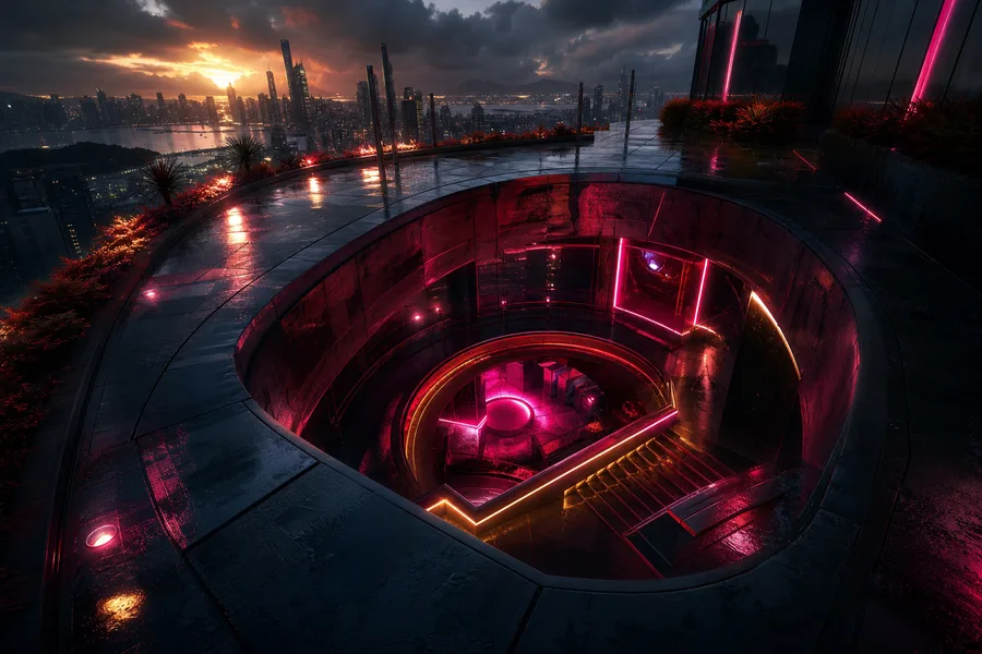 Underground Neon Club Entrance Cyberpunk Wallpaper 15 4K 4