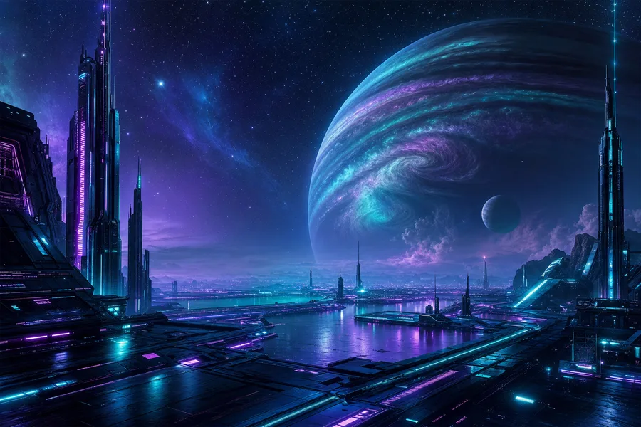 Vertical 9:16 Live Wallpaper Video, Cyberpunk City Street At Night, Neon Signs, Soft Rain Falling, Wet Asphalt Reflections, Slow Cinematic Camera Push-In, Subtle Fog, Glowing Holograms, Seamless Loop, No Text, No Logo, No Watermark Space Wallpaper 3 4K