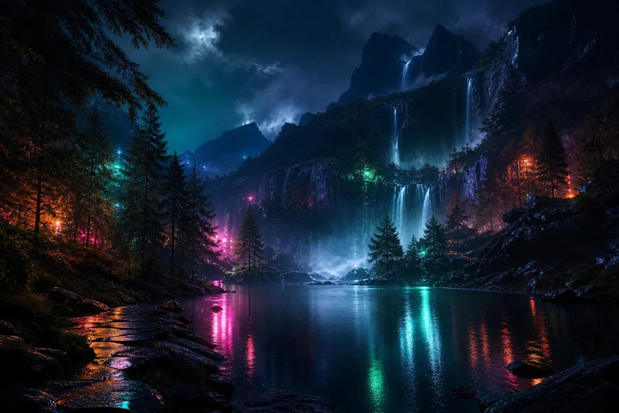 Waterfall Valley Cinematic Nature Wallpaper 3 4K 8