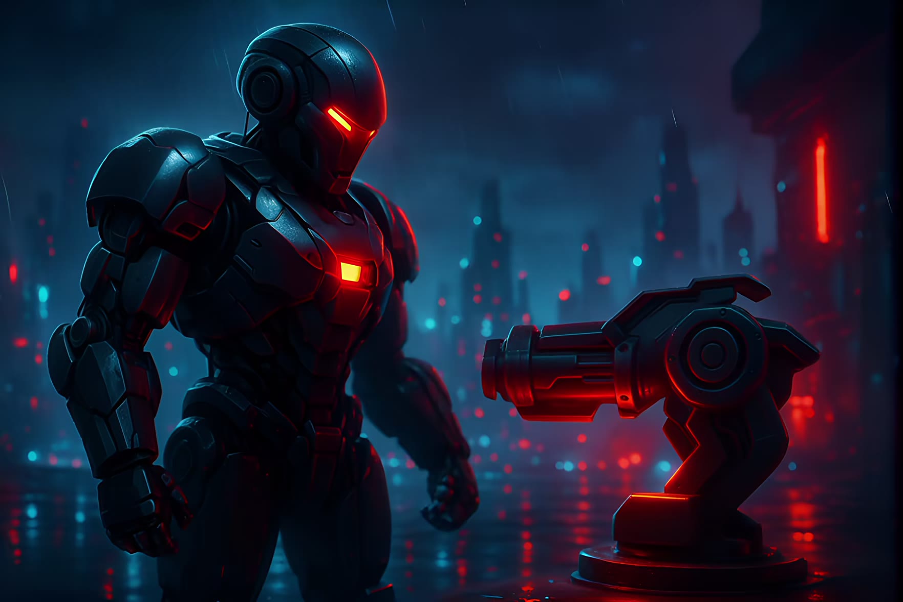 War Robot with Gun Video